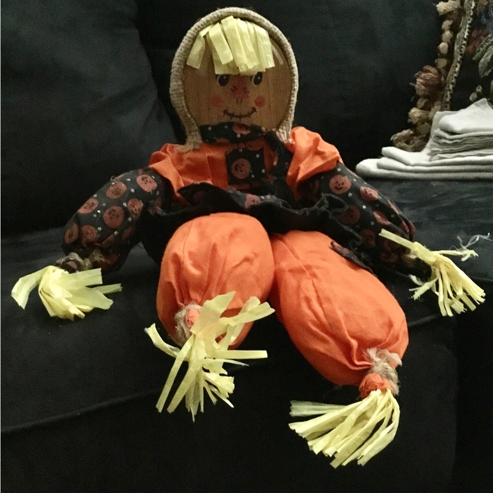 Halloween doll. Wooden body